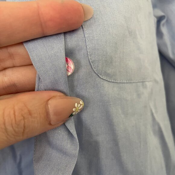 Coach 1941 Blue Button-Up Cotton Shirt – White Collar, Tailored Women’s Size 0 - Picture 7 of 8